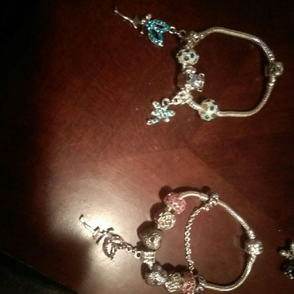 Pandora Jewelry - Pandora bracelets and choker with charms.